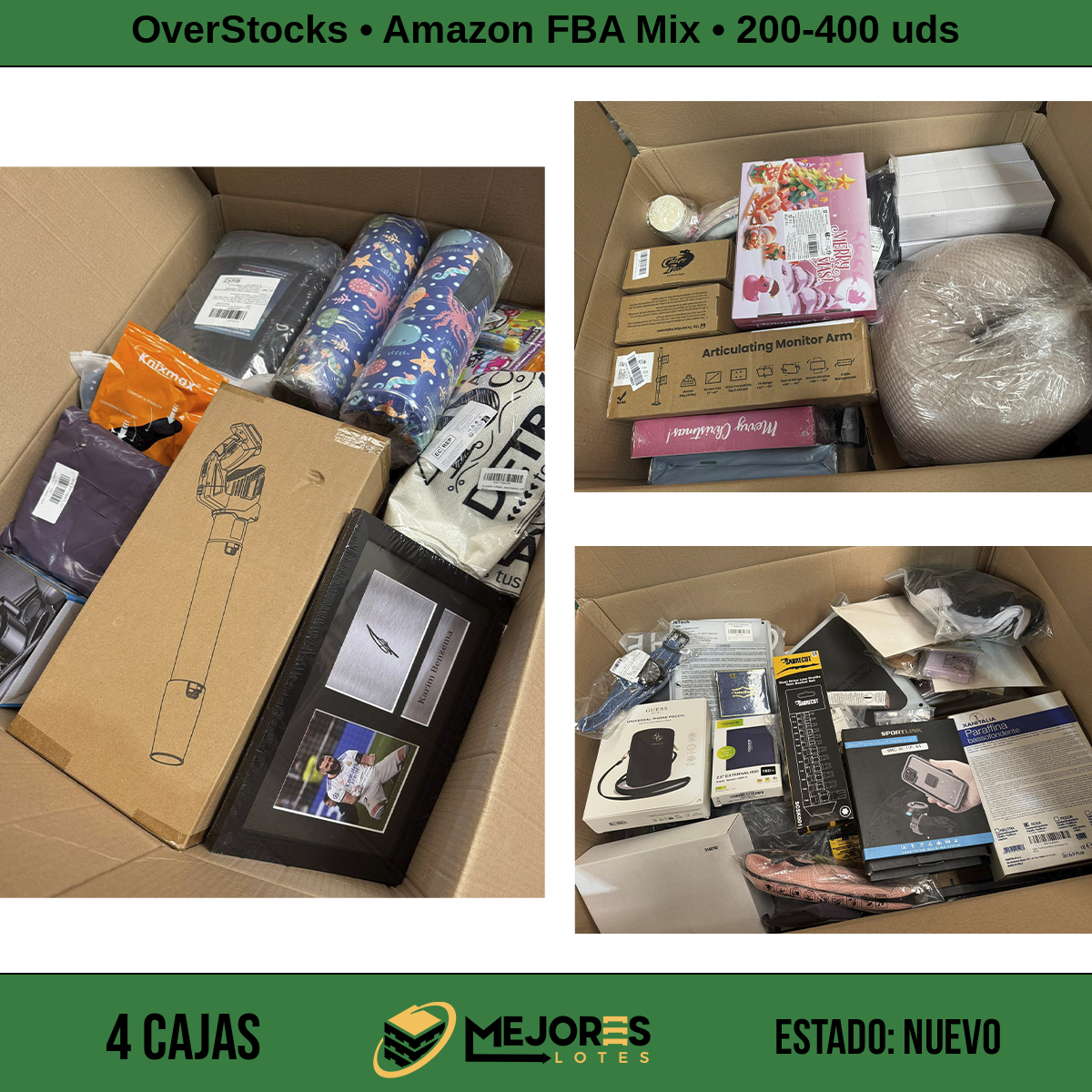 Lote de 4 Cajas de 50-100 Items Nuevos, Amazon FBA Mix, Lote #S78314
