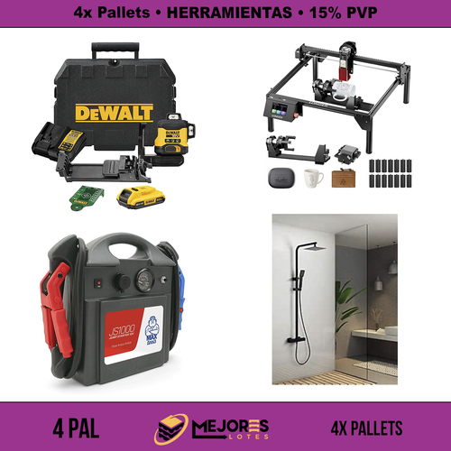 4x Pallets de 298 Items Sin Revisar, Herramientas, Lote #S59298