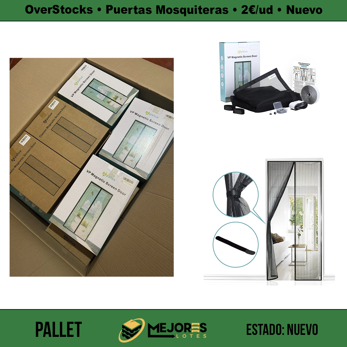 Pallet de 228 Items Nuevos, Puertas Mosquiteras, Lote #S42725